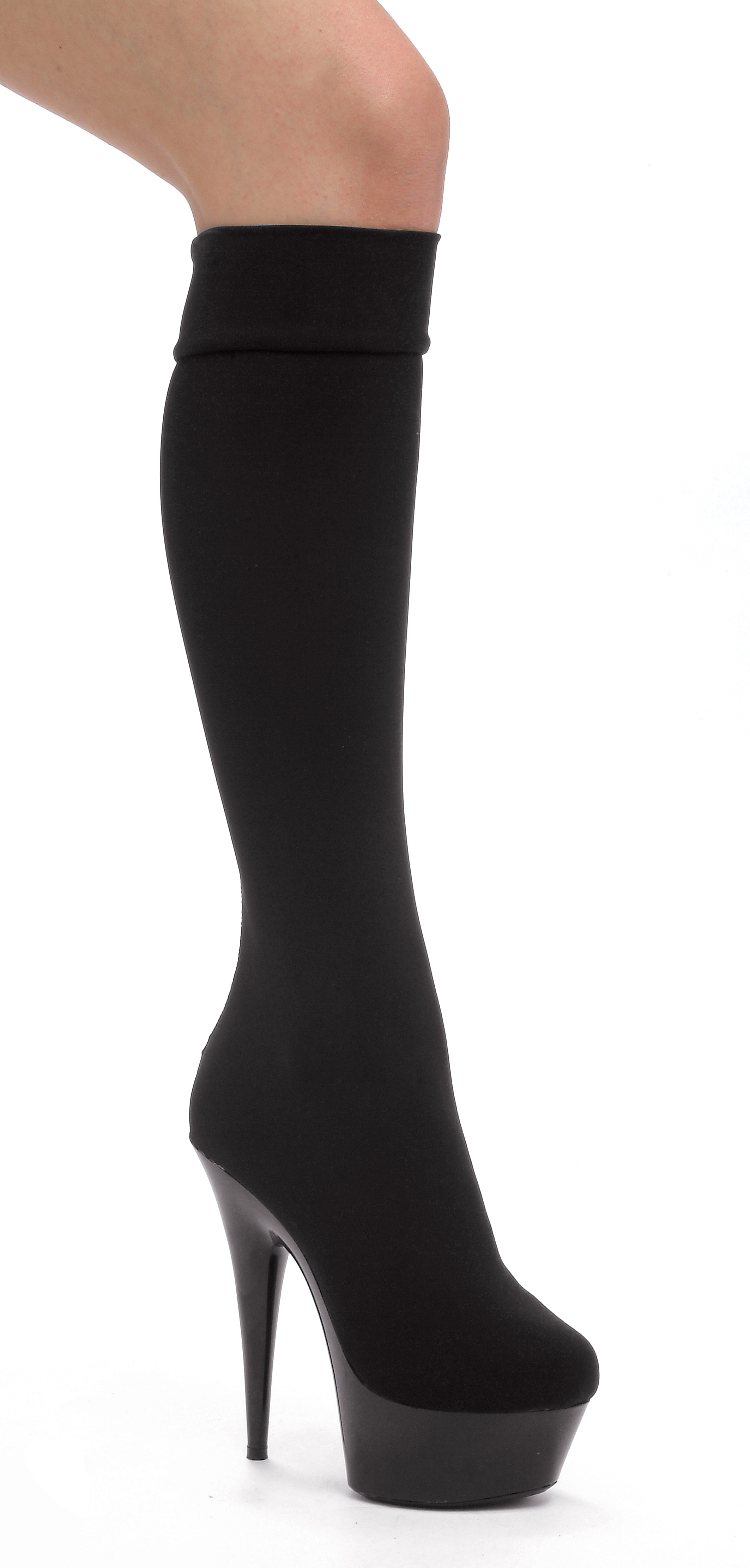 Lycra - 6 Inch Stiletto Lycra Knee Boot